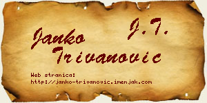 Janko Trivanović vizit kartica